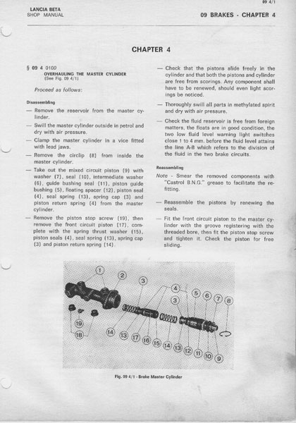 overhauling the brake master cylinder 1